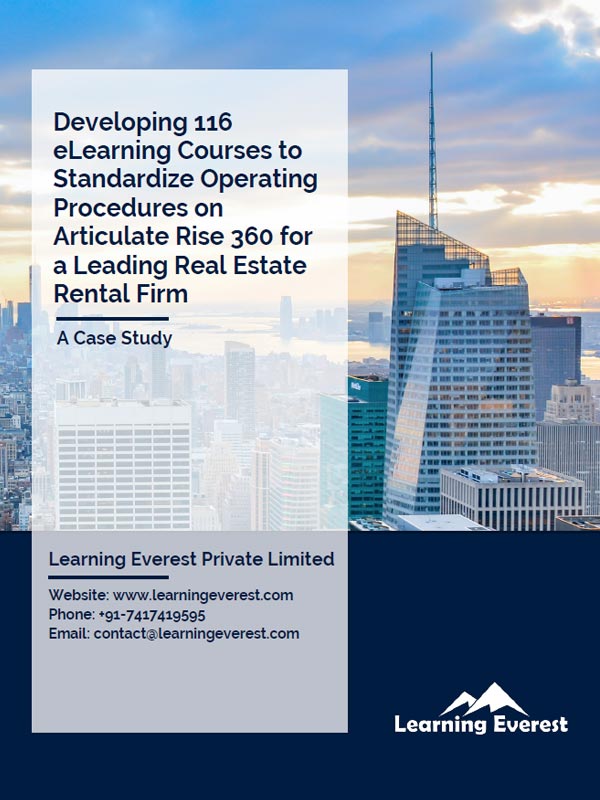 Developing 116 eLearning Courses to Standardize Operating Procedures on Articulate Rise for a Leading Real Estate Rental Firm