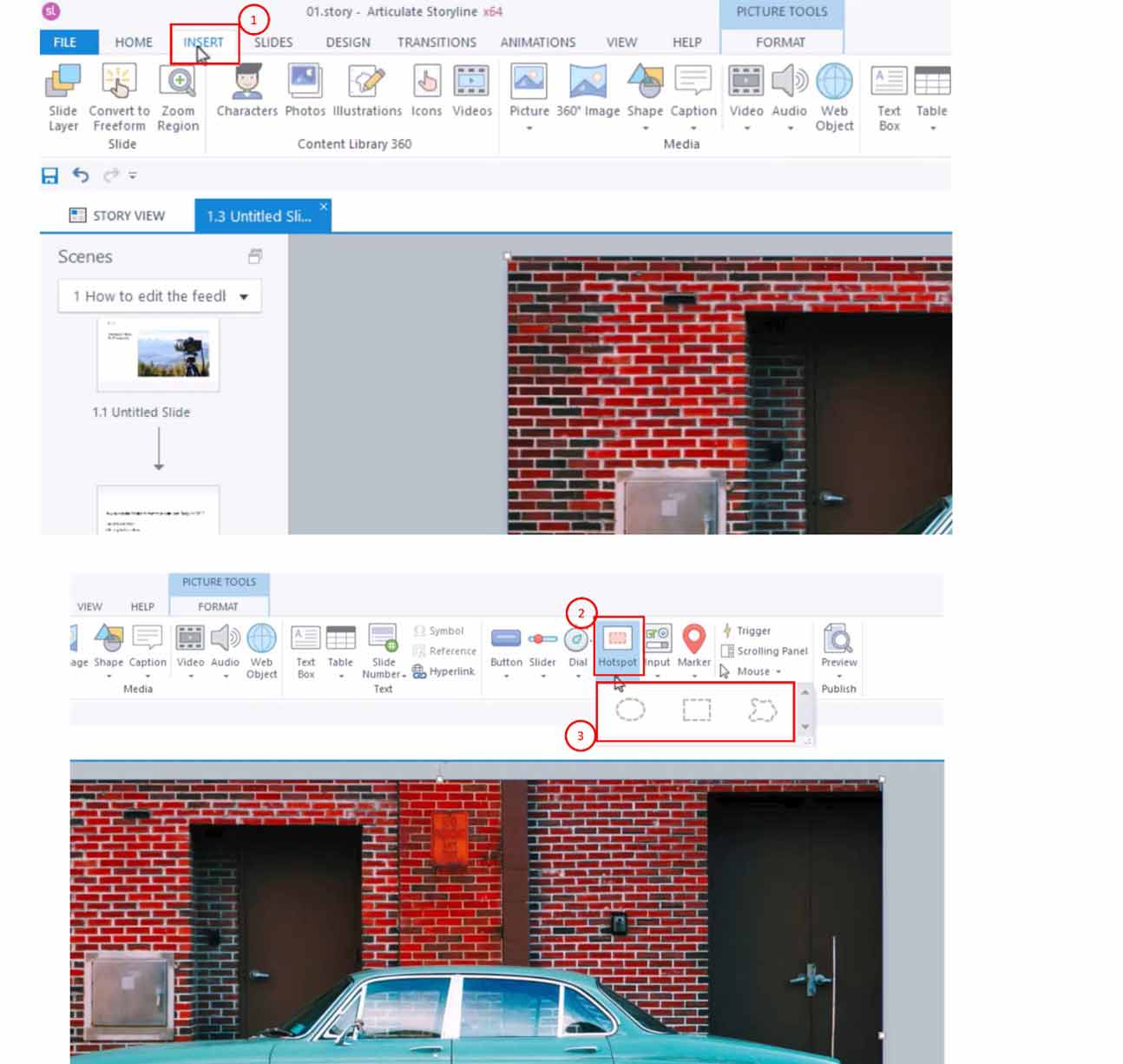 How to Include Hotspots in Articulate Storyline 360- Inserting Hotspots