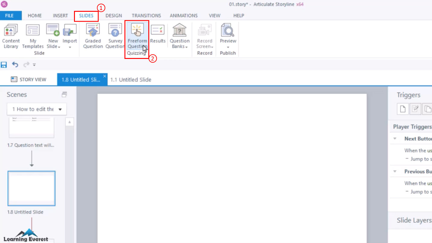 Steps to Create a Custom Quiz in Articulate Storyline 360- Accessing the quiz