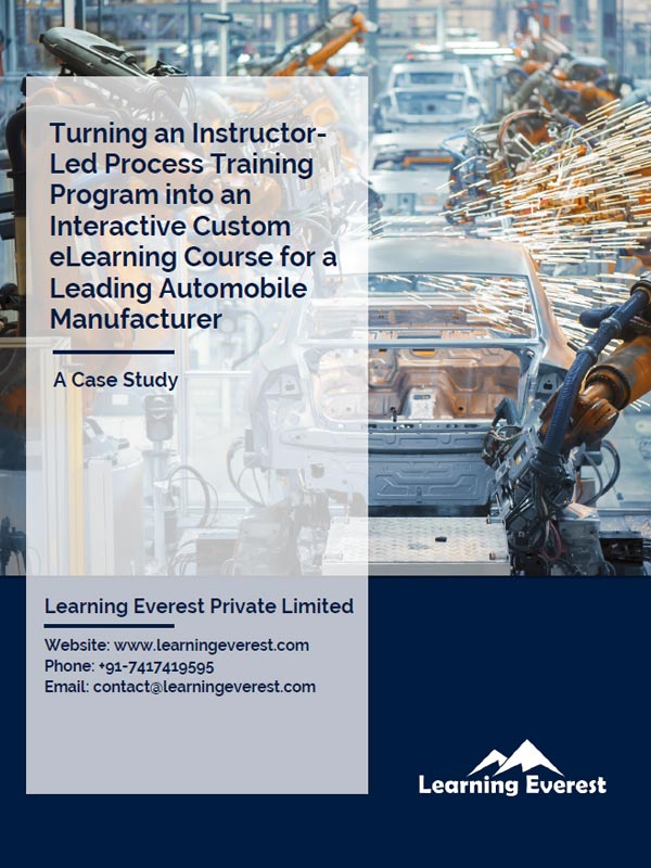 Turning an Instructor-Led Process Training Program into an Interactive Custom eLearning Course for a Leading Automobile Manufacturer